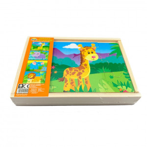 Dřevěné puzzle - ZOO 4 zvířata