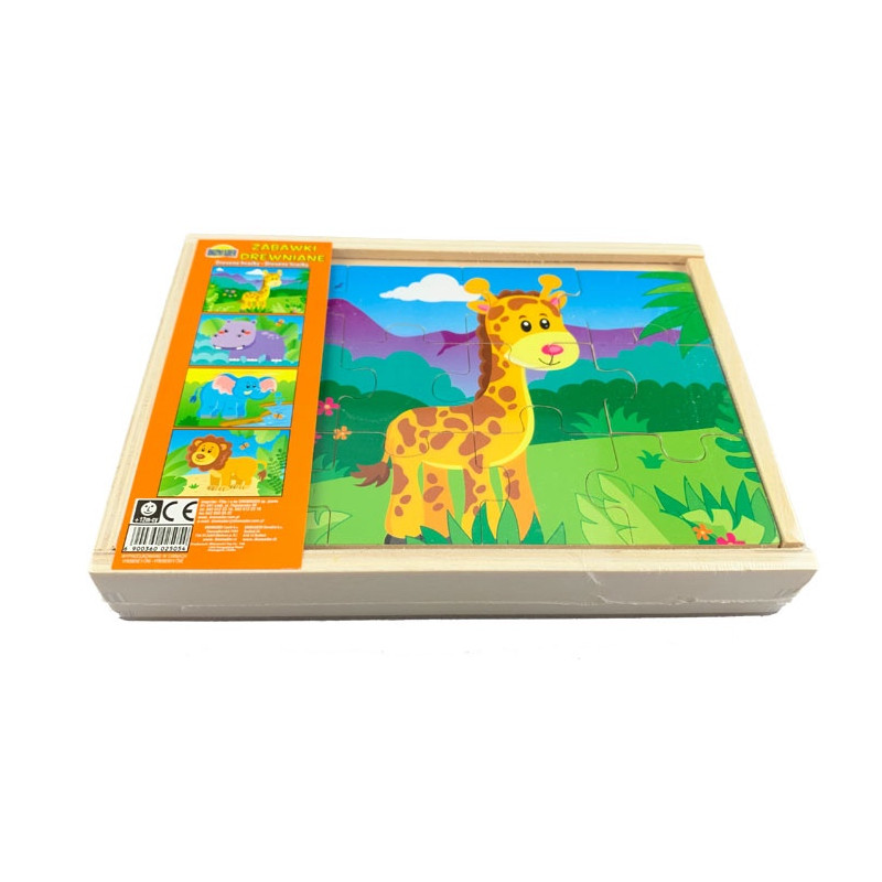 Dřevěné puzzle - ZOO 4 zvířata