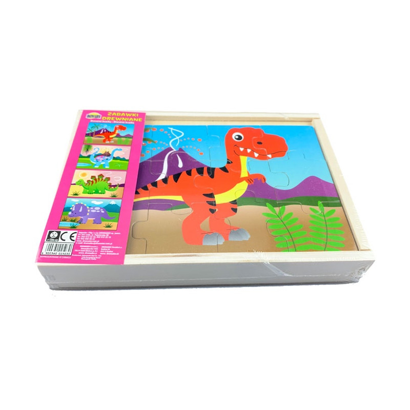 Dřevěné puzzle - Dinosauři 4 zvířata