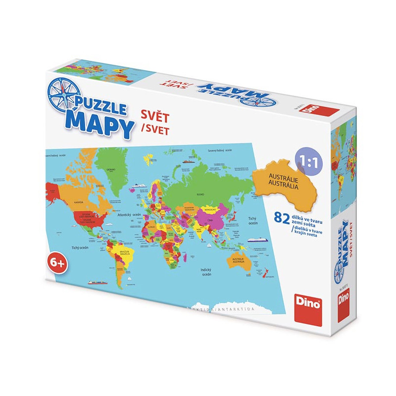 Puzzle mapa Svět 82ks