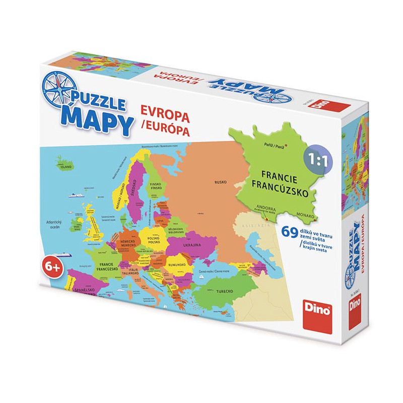 Puzzle Mapa Európy 69ks