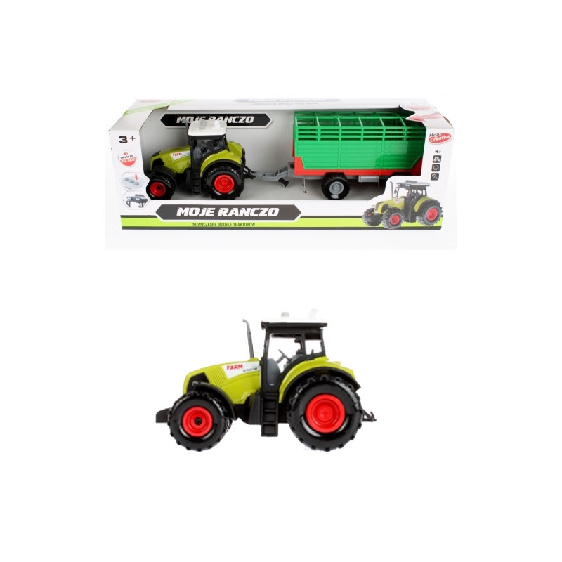 Traktor farma s vlečkou a zvukem