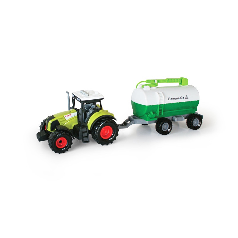 Traktor s cisternou zeleno biela so zvukom