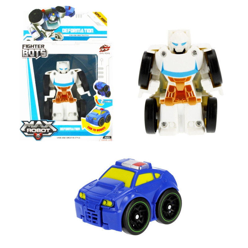 Transformer do kapsy modrý, bílý - auto, robot