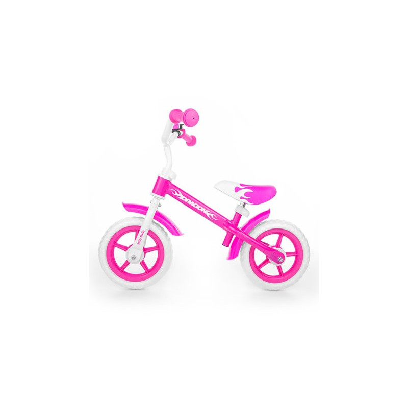 Detské odrážadlo bicykel Milly Mally Dragon s brzdou pink