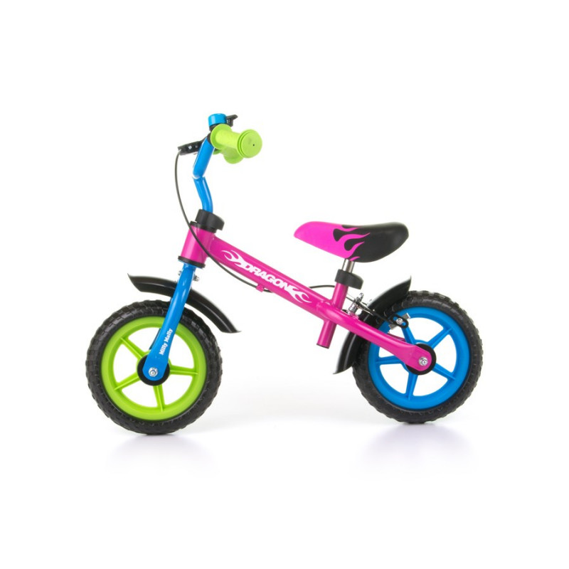 Detské odrážadlo bicykel Milly Mally Dragon s brzdou multicolor