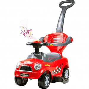 Detské hrajúce jazdítko-odrážadlo 3v1 Bayo Super Coupe red