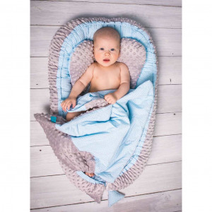 Hniezdočko s perinkou pre bábätko Minky Sweet Baby Belisima modré