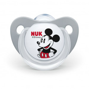 Dojčenský cumlík Trendline NUK Mickey Mouse 6-18m sivý