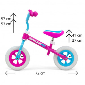 Detské odrážadlo bicykel Milly Mally Dragon Air pink