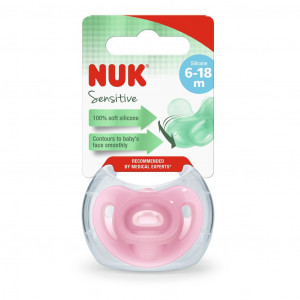 Silikónový cumlík Sensitive NUK 6-18m ružový