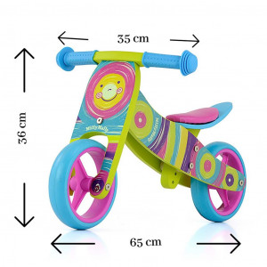 Detské multifunkčné odrážadlo bicykel 2v1 Milly Mally JAKE Rainbow