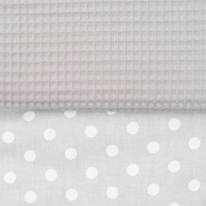 Detská deka s výplňou New Baby Vafle sivá biele bodky 80x102 cm