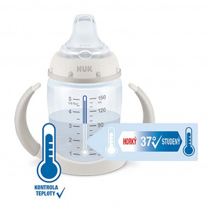 Dojčenská fľaša na učenie NUK s kontrolou teploty 150 ml žltá