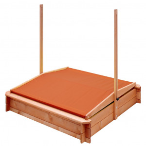 Dětské dřevěné pískoviště se stříškou NEW BABY 120x120 cm oranžové