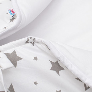 Klasická šnurovacia zavinovačka New Baby JACKET biela hviezdy sivé
