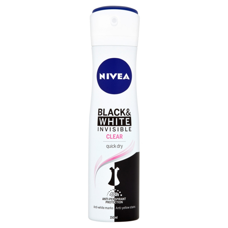 Nivea Invisible Black & White Clear antiperspirant, 150ml
