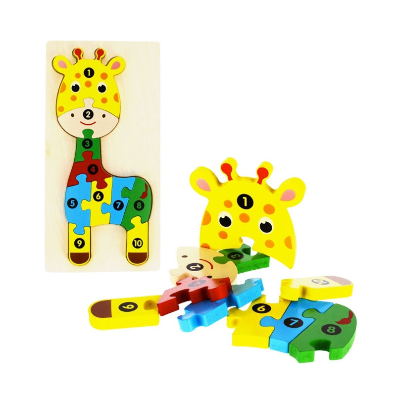 Drevené puzzle žirafa