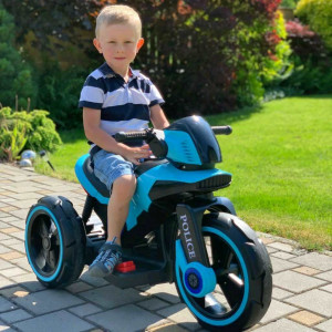 Detská elektrická motorka Baby Mix POLICE žltá