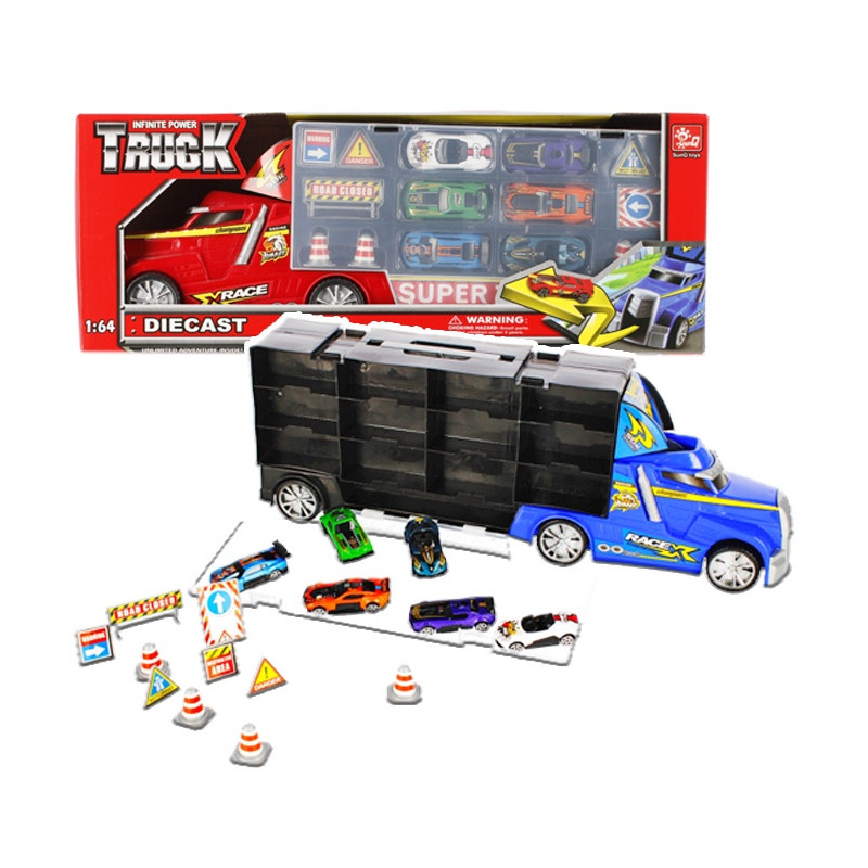 Auto box - kamion s autíčky a dopravním značením