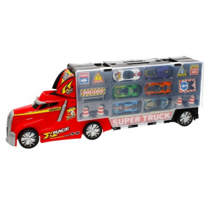 Auto box - kamión s autíčkami a dopravným značením