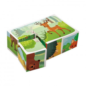 Lesné zvieratká - 6 drevených kociek