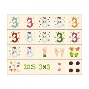 Matematika, čísla - 20 drevených kociek