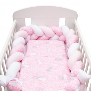 2-dielne posteľné obliečky New Baby 90/120 cm Králičky rúžový
