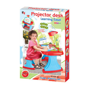Dětská oboustranná tabule s projektorem a židličkou Baby Mix + příslušenství  93 ks