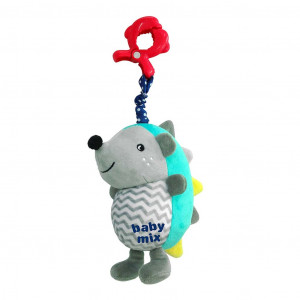Dětská plyšová hračka s hracím strojkem Baby Mix Ježek modro-šedý