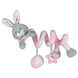 Hračka na postýlku Spirála Baby Mix králík růžový