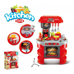 Detská kuchynka Little Chef Baby Mix červená 32 ks