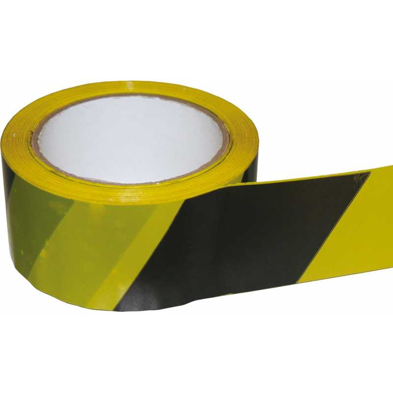 Páska lepící výstražná, 50mmx66m, nosič PVC, žluto-černá