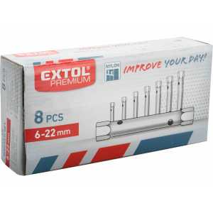 Kľúče rúrkové 6-22mm, 8-dielna sada, Extol Premium