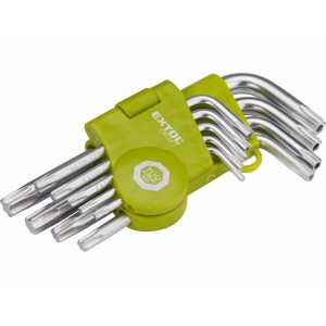 L-klíče TORX krátké, 9-dílná sada, T10-50, Extol Craft 66010