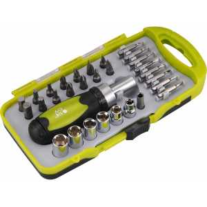 Šroubovák ráčnový, nástrčné klíče a bity, Extol Craft 53091