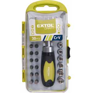 Skrutkovač račňový, nástrčné kľúče a bity, Extol Craft 53091