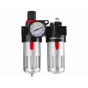 Regulátor tlaku, vzduchový filtr, přimazávač a manometr, 8bar, 1/4", Extol Premium 8865105