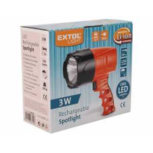 Svietidlo nabíjateľné 3W CREE LED, 1,5Ah, Extol Craft 43123