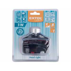 Čelovka 3W LED CREE XPE s reguláciou, Extol Craft 43101