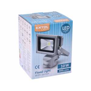 Svítilna LED s pohybovým senzorem, 10W, 800 lum, Extol Craft 43211