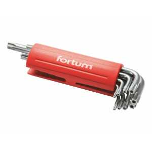 Kľúče Torx zástrčné s dierkou, T10-50, 9-dielna sada, Fortum, 4710200