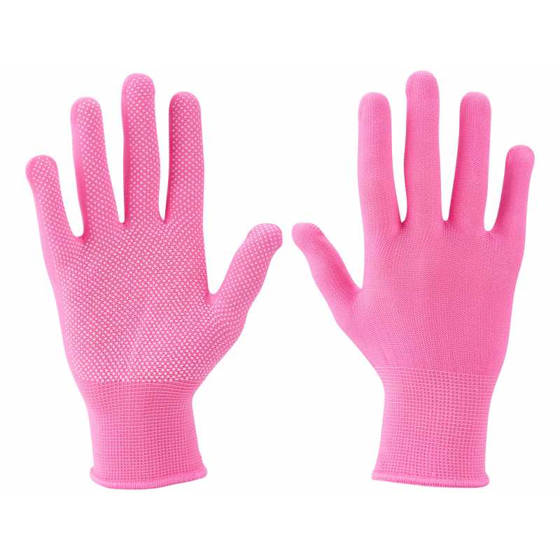 Rukavice z polyesteru růžové s PVC terčíky na dlani, Extol Lady 99719