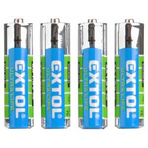 Batéria zink-chloridová 4ks, 1,5V, typ AA, EXTOL ENERGY 42001