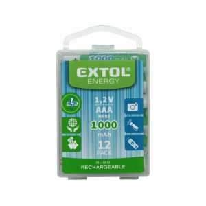 Batéria nabíjateľná AAA, NiMH 1000mAh 12ks, Extol Energy 42062