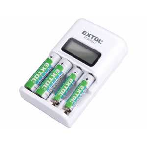 Nabíjačka batérií, pre max. 4 batérie, AA alebo AAA, EXTOL ENERGY 42080