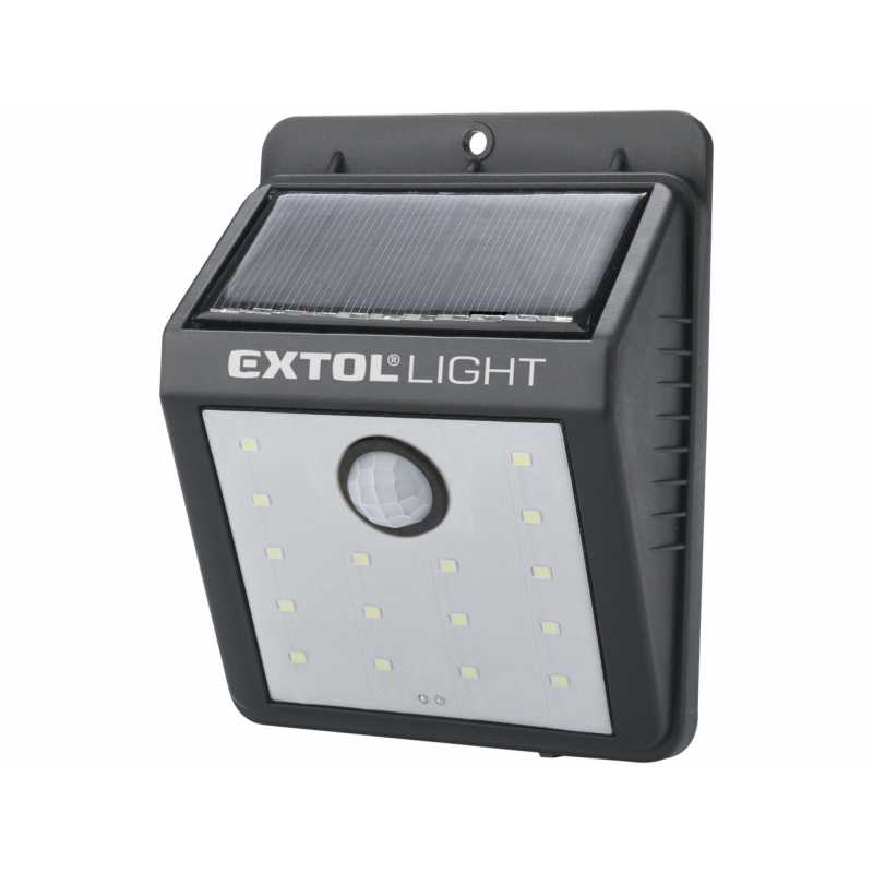 Svietidlo LED solárne s pohybovým senzorom, 16xLED, 120 lm, IPX4, EXTOL LIGHT 43130
