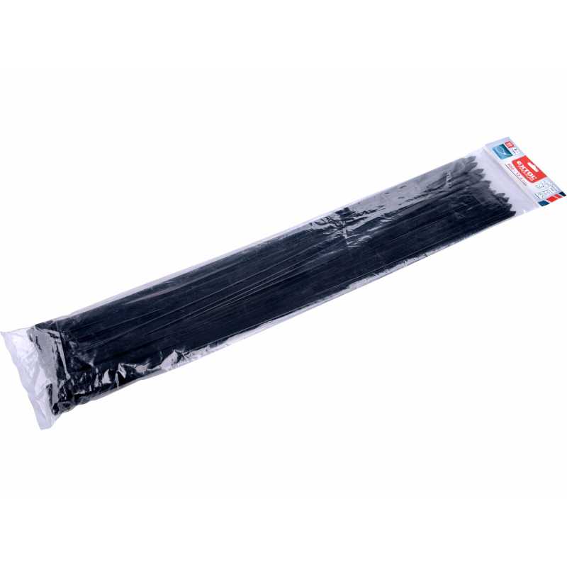 Pásky stahovací černé, 12,4x900mm, 50ks, pr.265mm, 120kg, nylon PA66, EXTOL PREMIUM 8856180