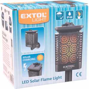Pochodeň LED solárna, 12x LED, efekt "plameň", EXTOL LIGHT 43133