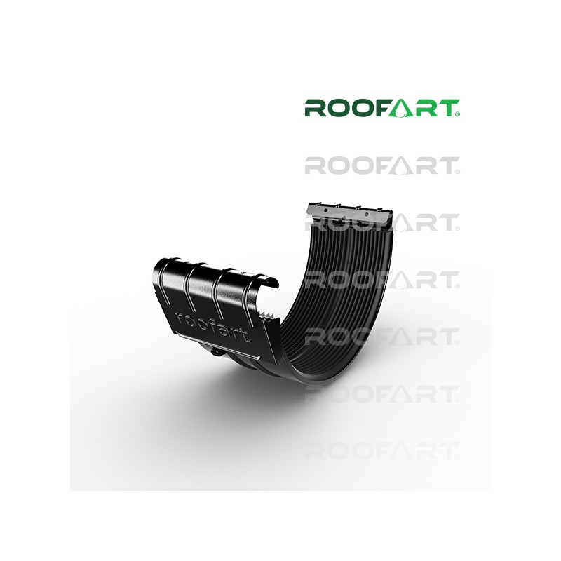 ROOFART Spojka žľabu so sponou BJ 150mm - čierna (RAL 9005)
